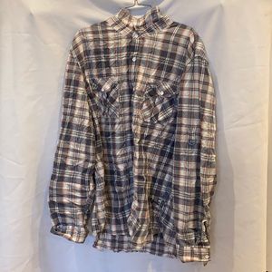 New Mens Guess Collar Plaid Button Up Shirt Size XXL